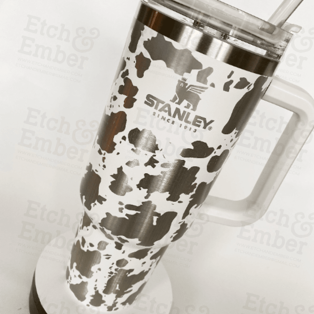 Cow Print Custom Stanley Adventure Quencher 40 Oz Tumbler Tumblers