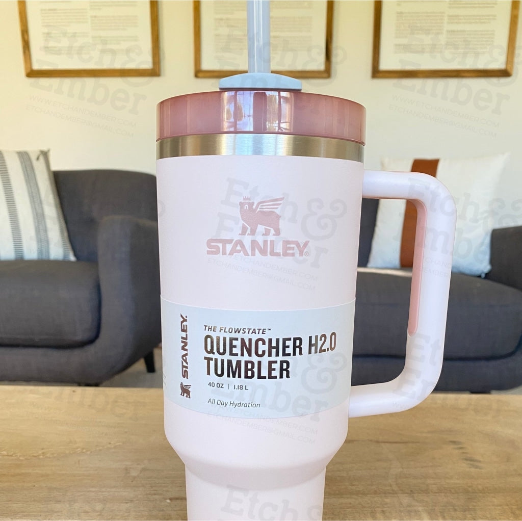 Rose Quartz Glow Custom Stanley Adventure Quencher 40 0z Engraving – Etch  and Ember