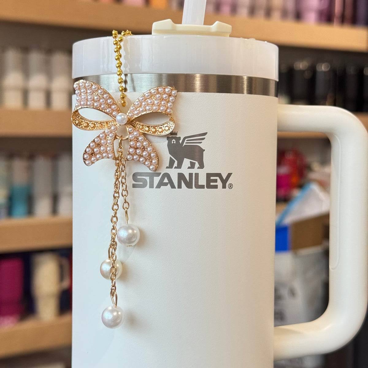 Deluxe Bling Bow Tumbler Handle Charm, view 2, fits Owala FreeSip