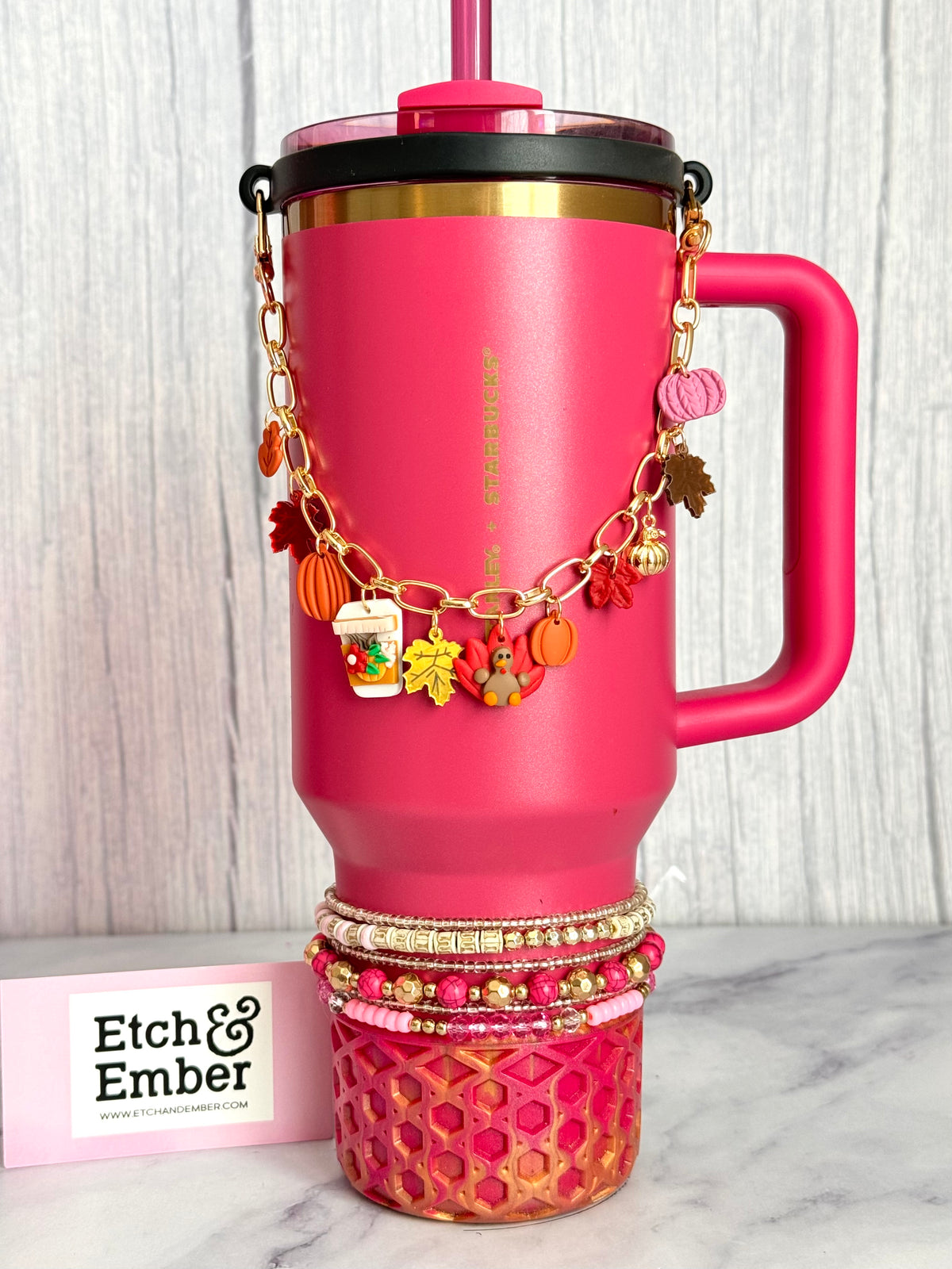 Fall Vibes Deluxe Tumbler Charm Necklace, view 3