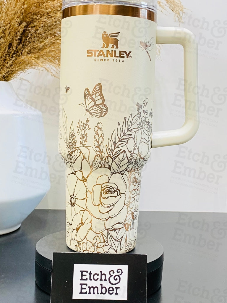 Flower Garden Custom Stanley Adventure Quencher 40 Oz Tumbler Tumblers