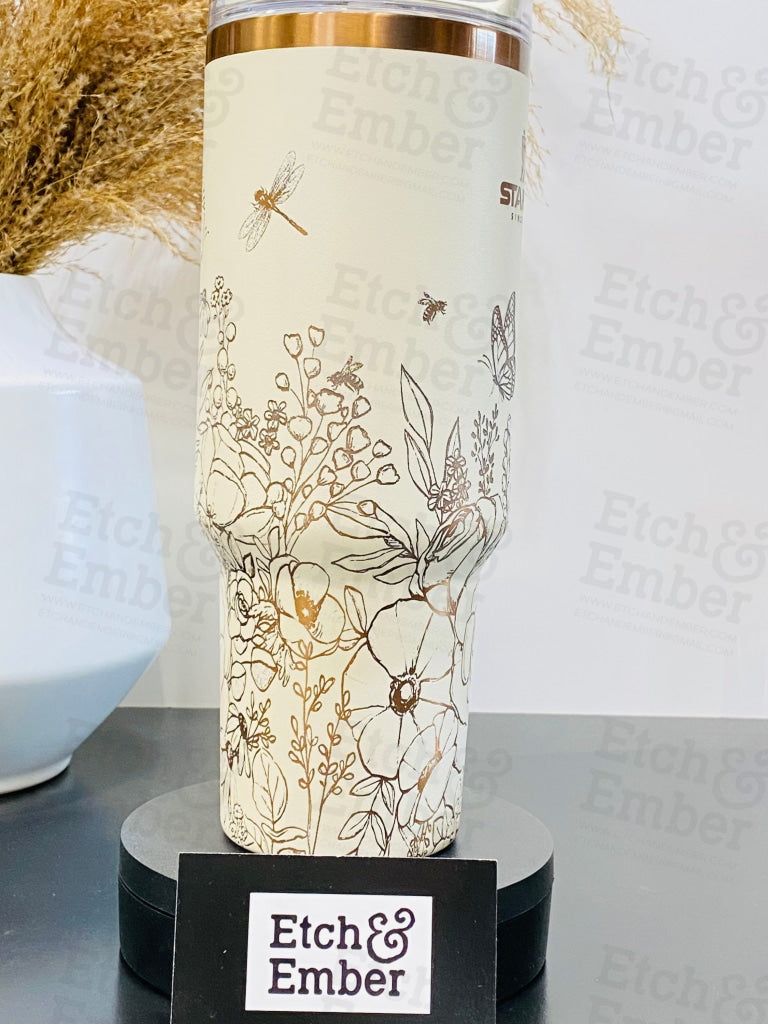 Flower Garden Custom Stanley Adventure Quencher 40 Oz Tumbler Tumblers
