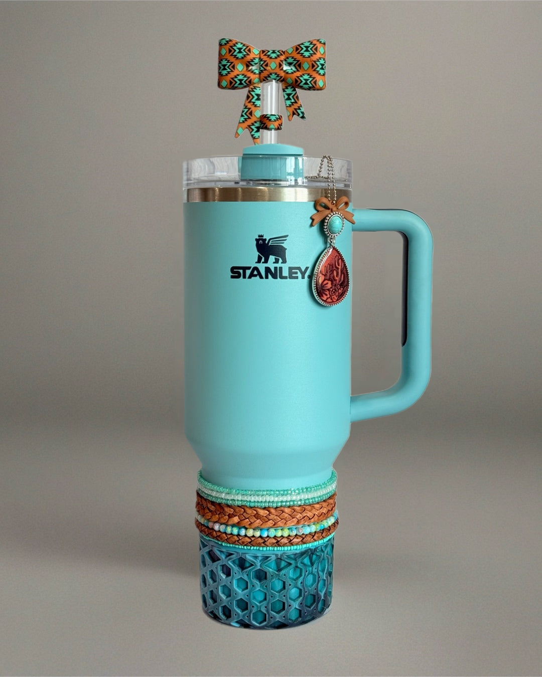 Tooled Turquoise Charm - Tumbler Handle Charm