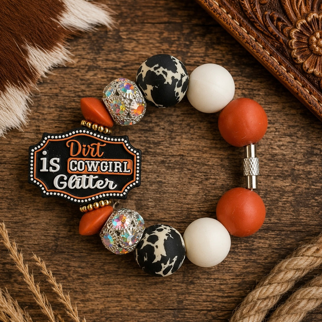 Cowgirl Glitter Bracelet - Tumbler Handle Charm