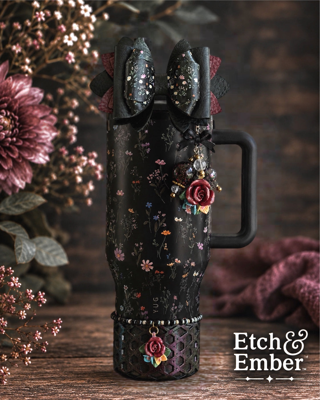 Kacey Musgraves Stanley Midnight Floral VersaBow™ Universal Tumbler Bow