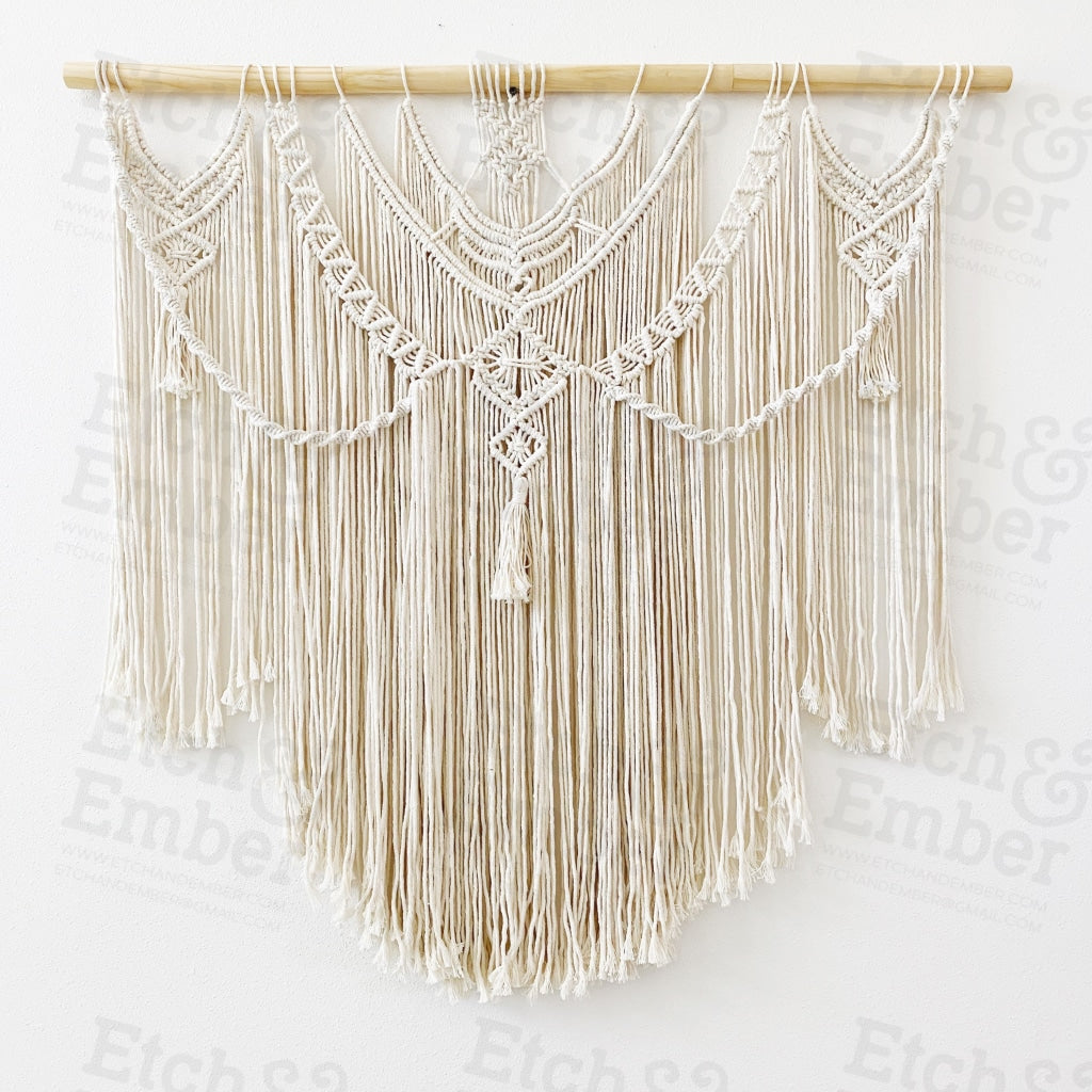 Large Macrame Wall Hanging Without Flower Garland