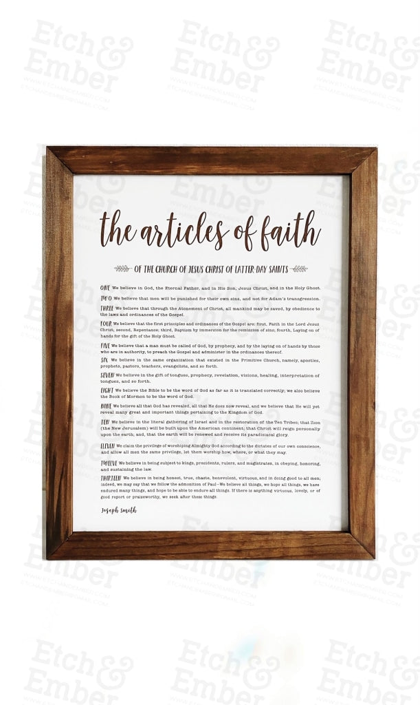 Lds Proclamation Signs - Free Shipping The Articles Of Faith / 16 X 20