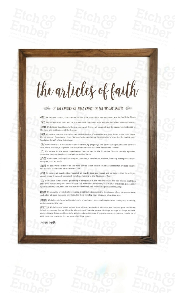Lds Proclamation Signs - Free Shipping The Articles Of Faith / 25 X 35