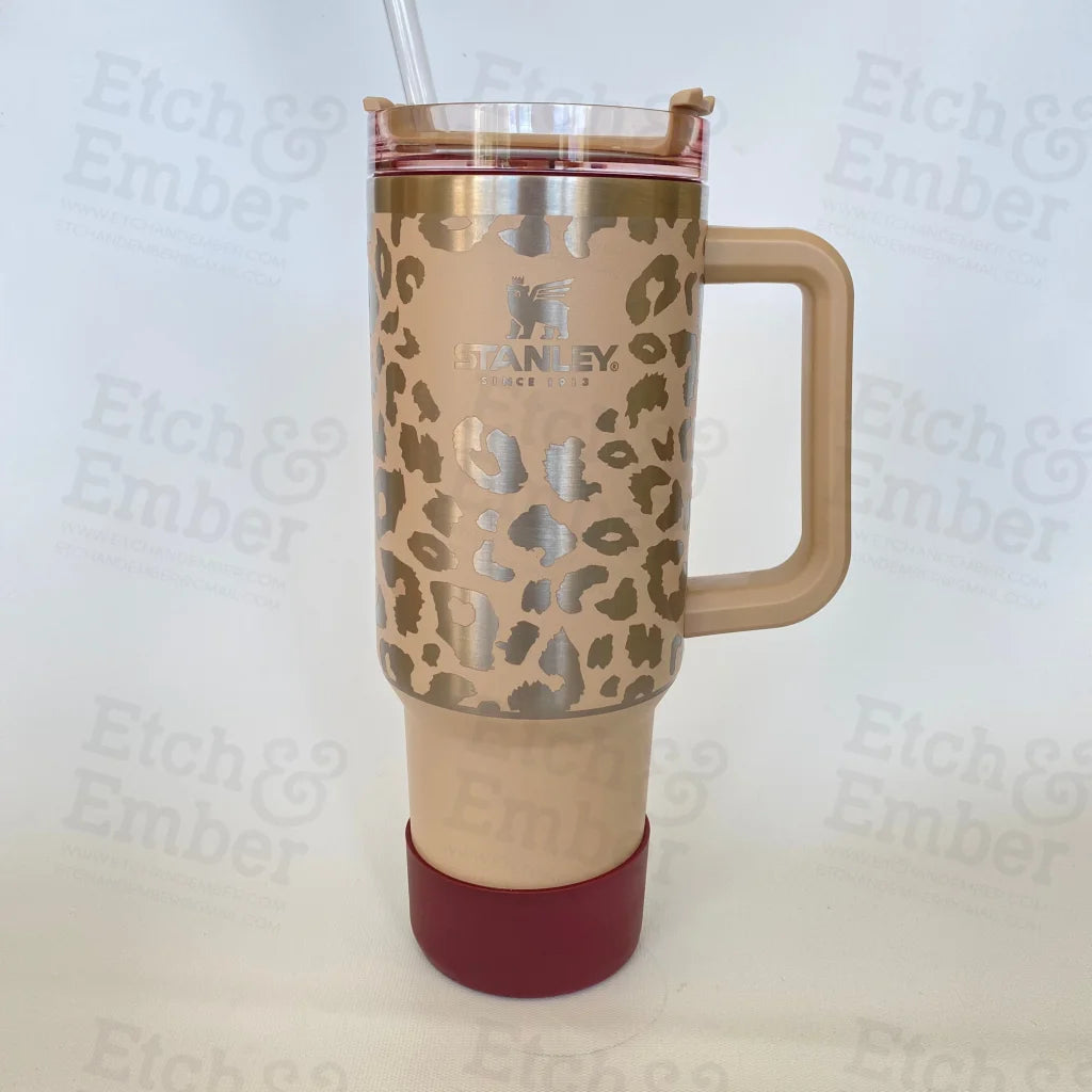 Leopard Custom Stanley Adventure Quencher 40 oz tumbler – Etch and