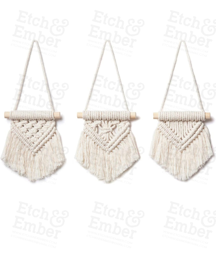 Mini Macrame Wall Hanging Set Of 3 As Shown
