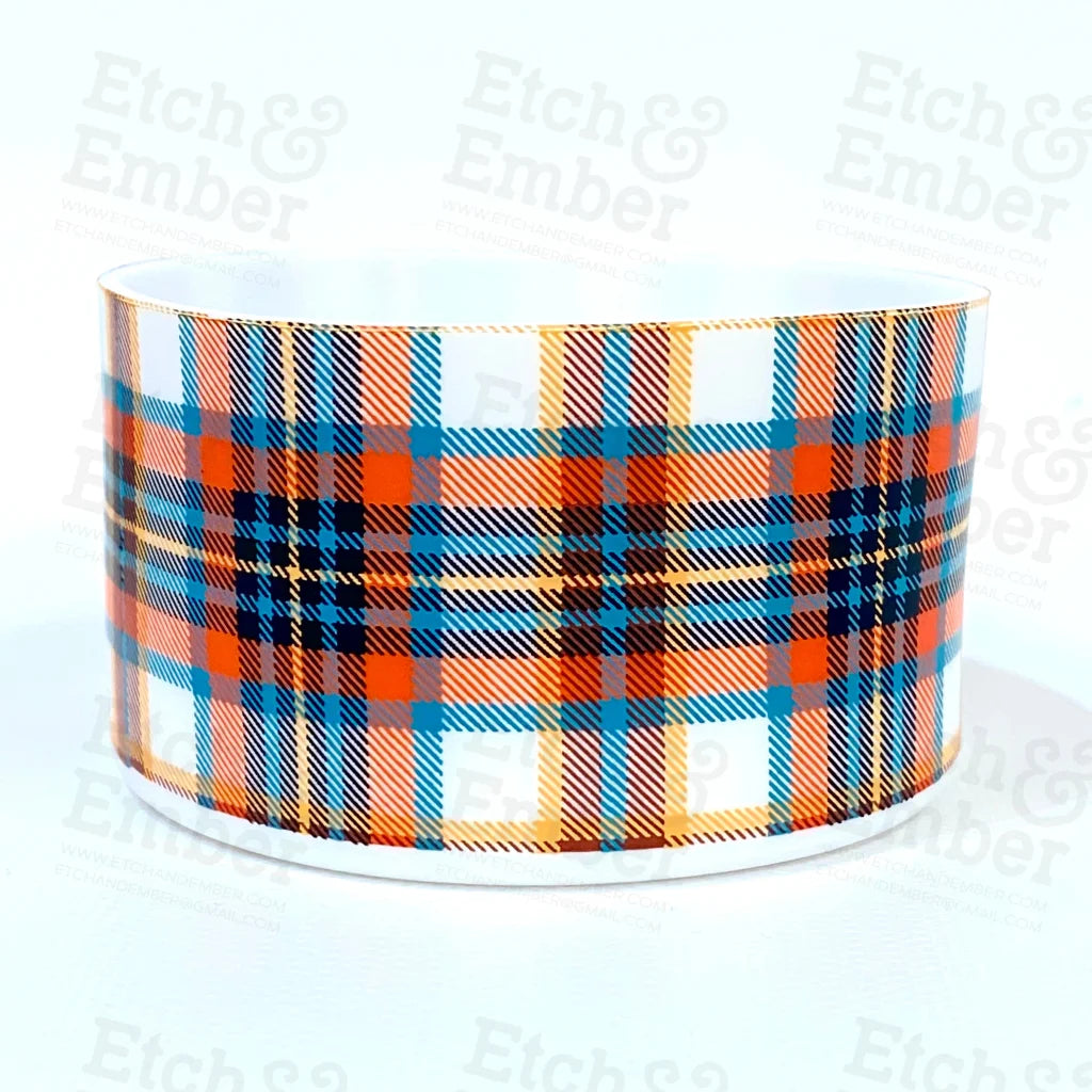 Orange Blue Plaid Tumbler Boot -Fits 20-40Oz