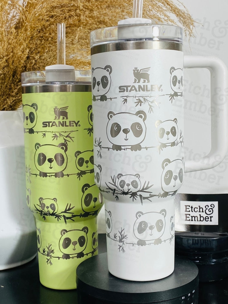 Peekaboo Panda Custom Stanley Adventure Quencher 40 oz tumbler