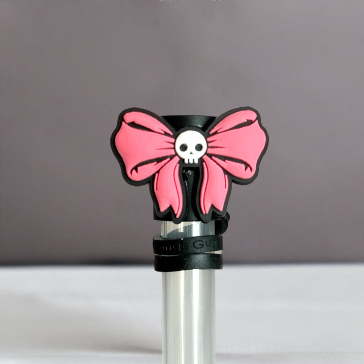 Pink Coquette Skull Straw Topper for Stanley