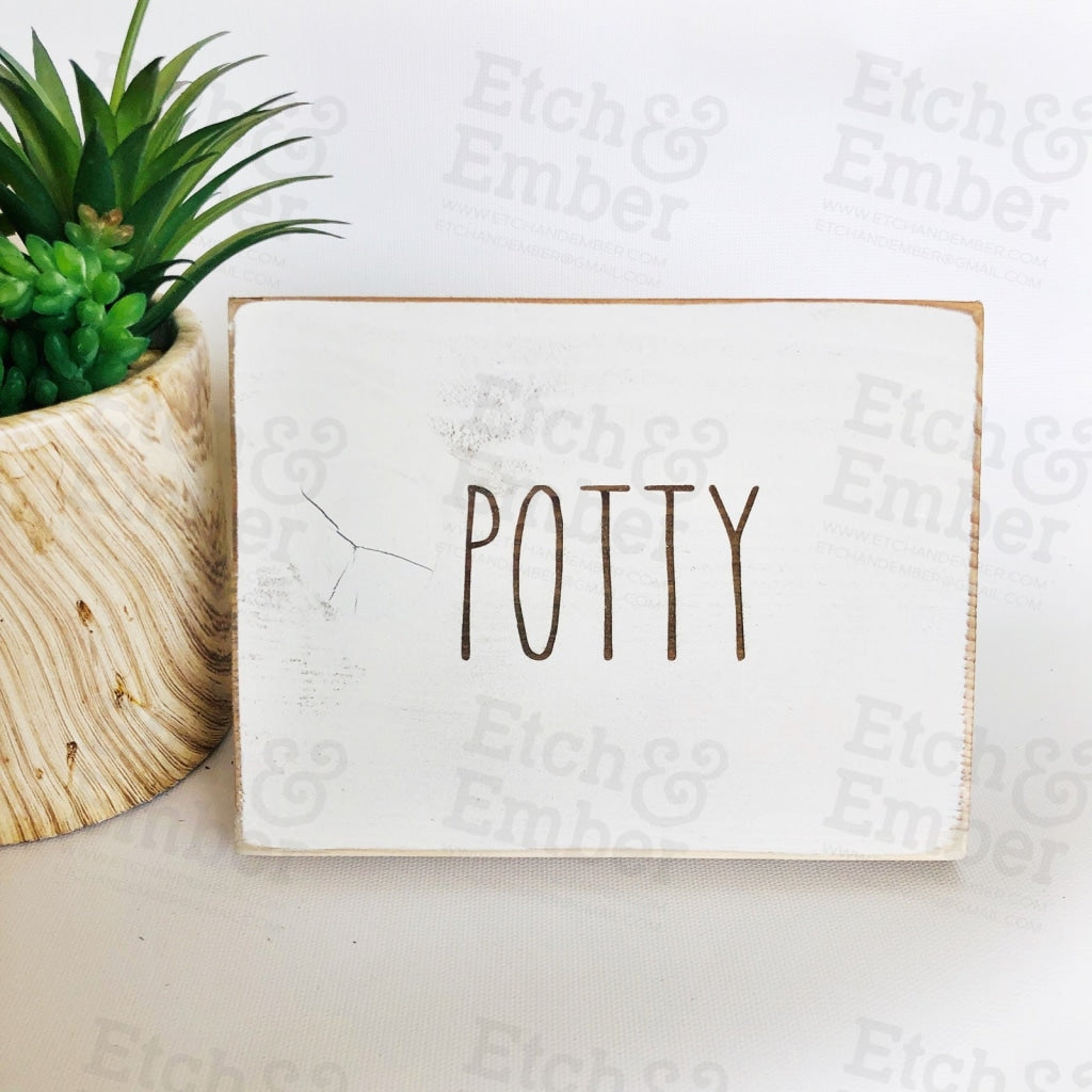 Potty Bathroom Farmhouse Sign- Free Shipping Signs