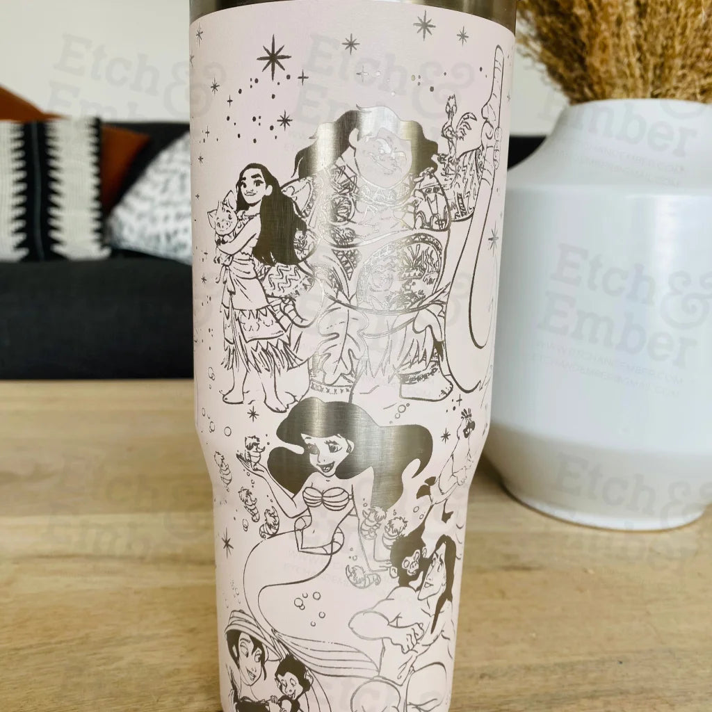 Rose Quartz Stanley Ice Flow 30Oz Engraved Tumbler Disney Characters