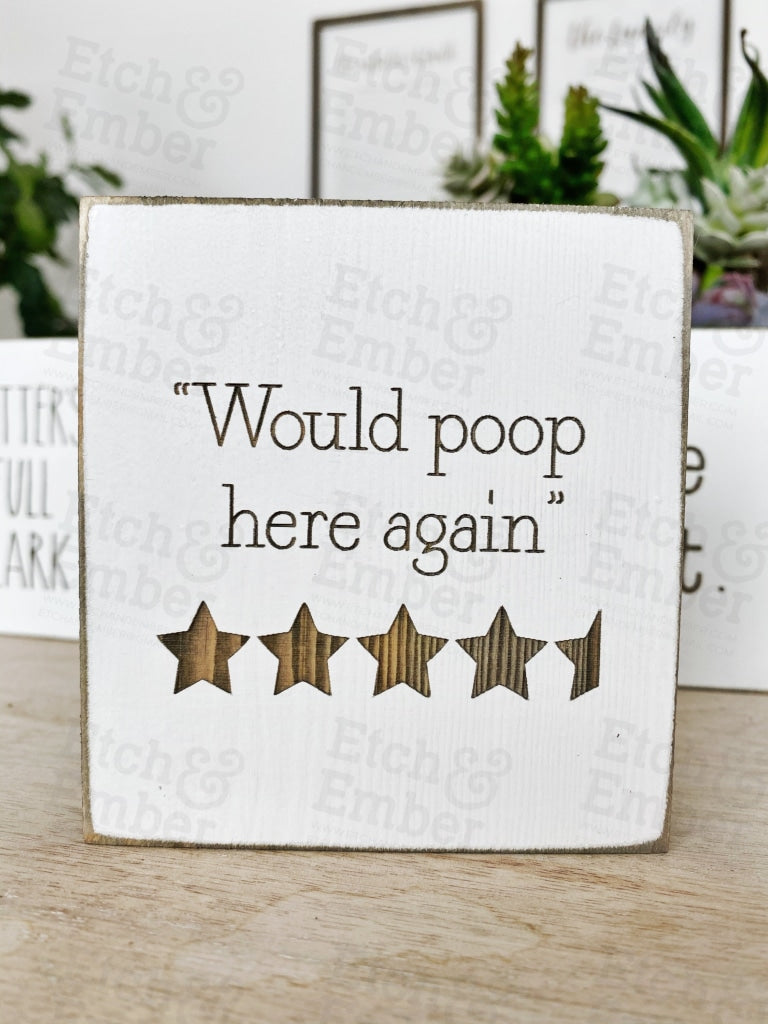 Set Of 5 Bathroom Signs - 4 Size- Free Shipping
