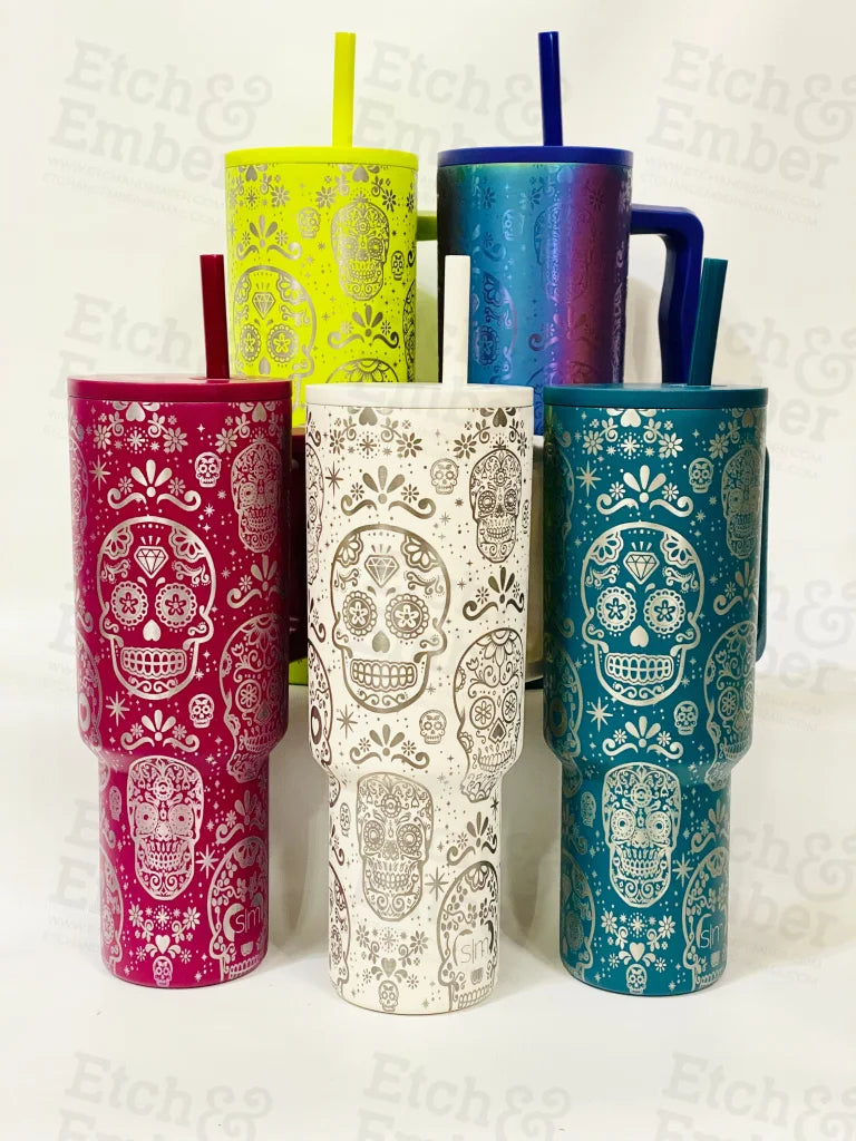 Sugar Skulls Trek Tumbler Adventure Quencher 40 Oz Tumbler Tumblers