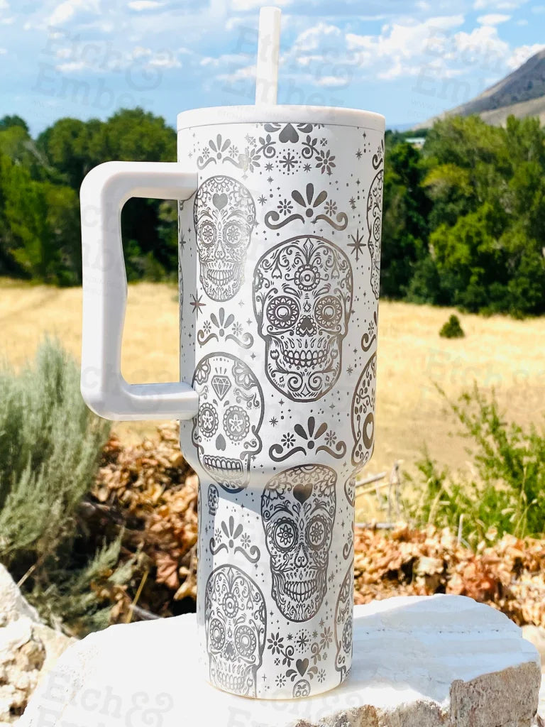 Sugar Skulls Trek Tumbler Adventure Quencher 40 Oz Tumbler Tumblers