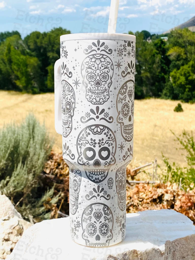 Sugar Skulls Trek Tumbler Adventure Quencher 40 Oz Tumbler Tumblers