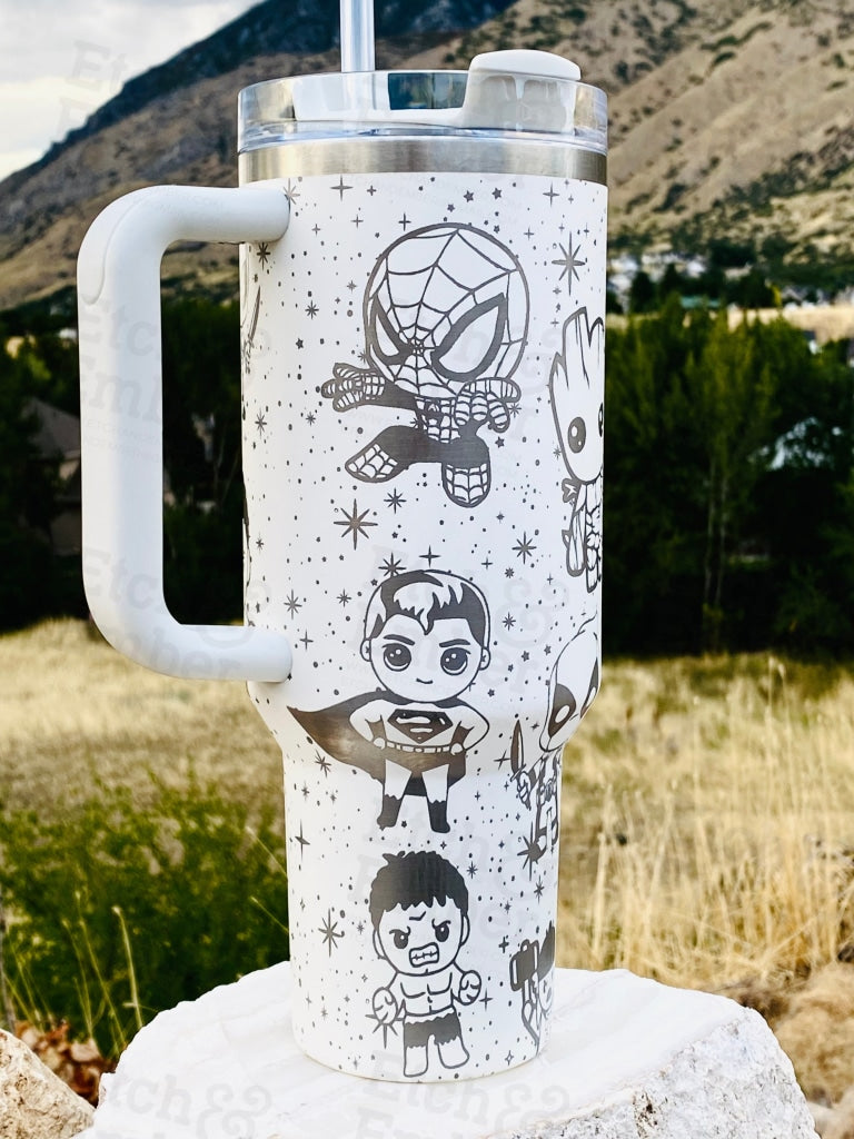 Super Hero Babies Engraved Tumbler