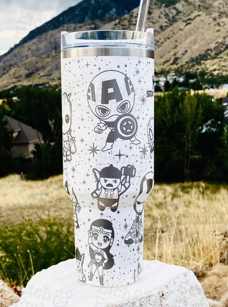 Super Hero Babies Engraved Tumbler