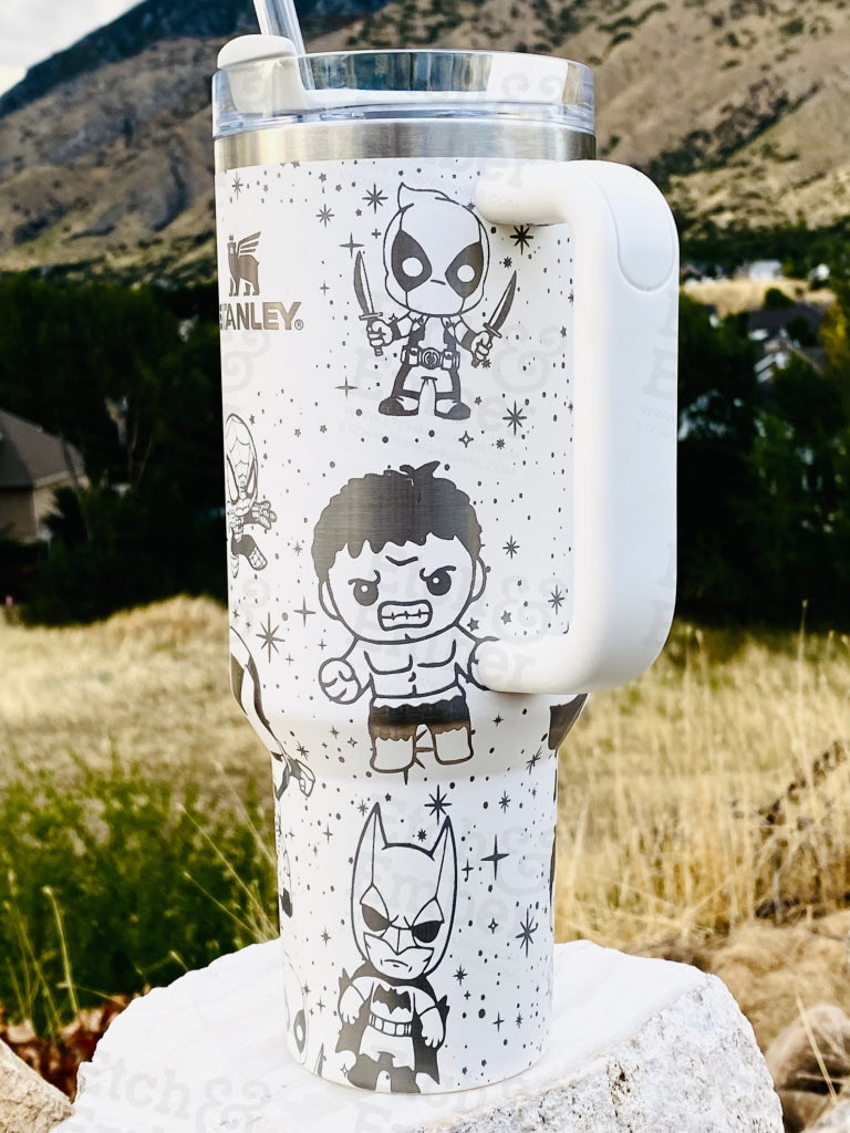 Super Hero Babies Engraved Tumbler