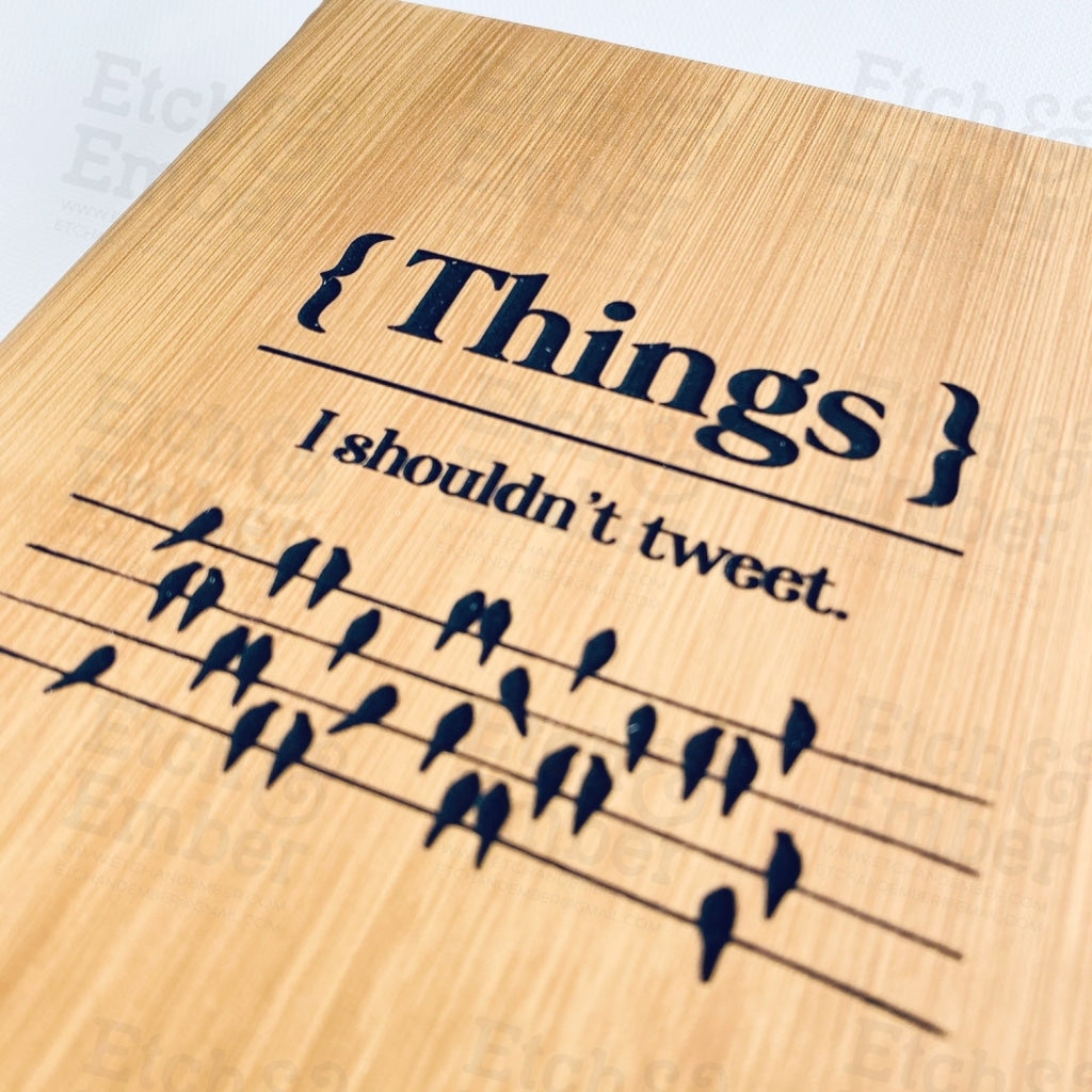 Things I Shouldnt Tweet Faux Leather Journal- Free Shipping