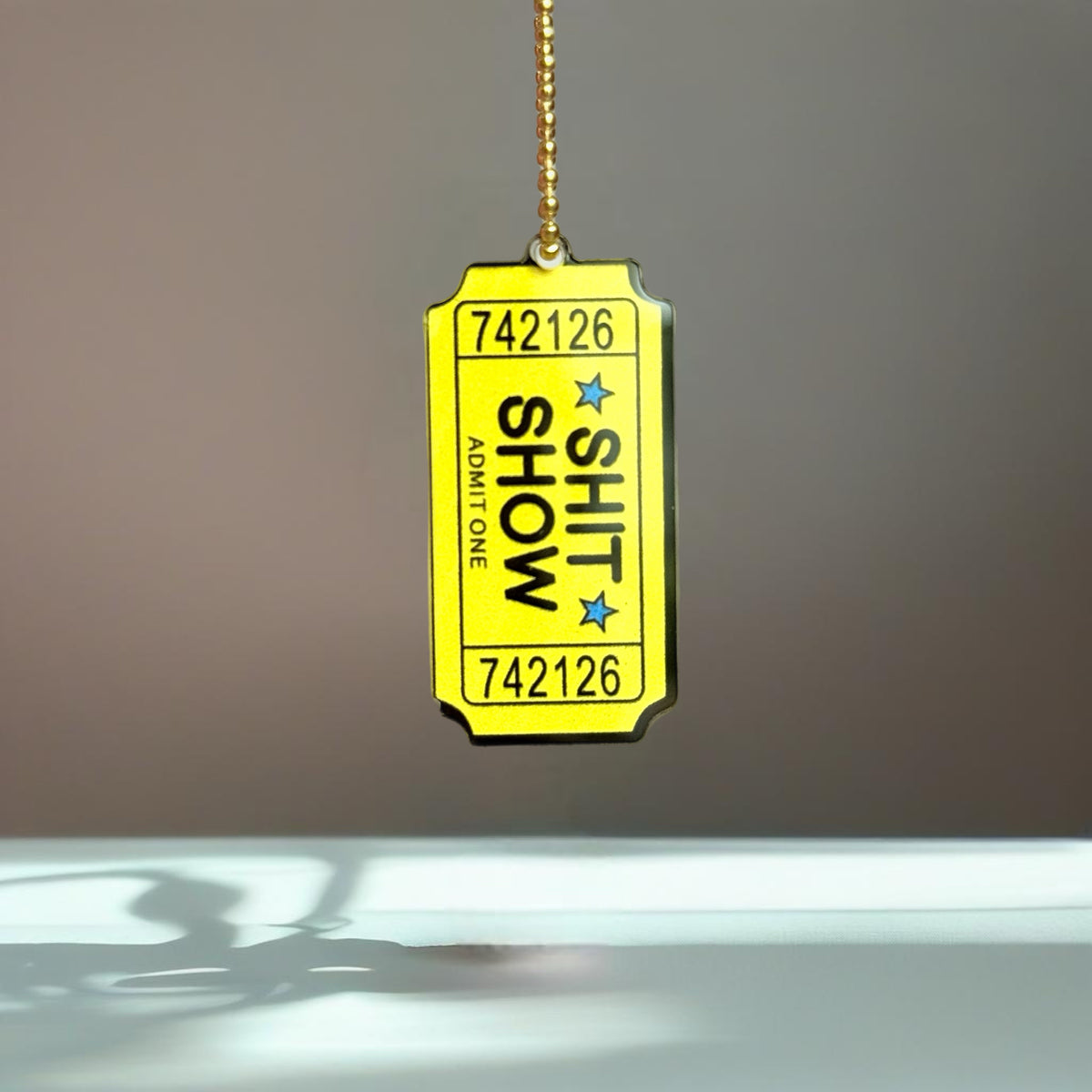 Ticket to the Shit Show Tumbler Handle Charm for Stanley