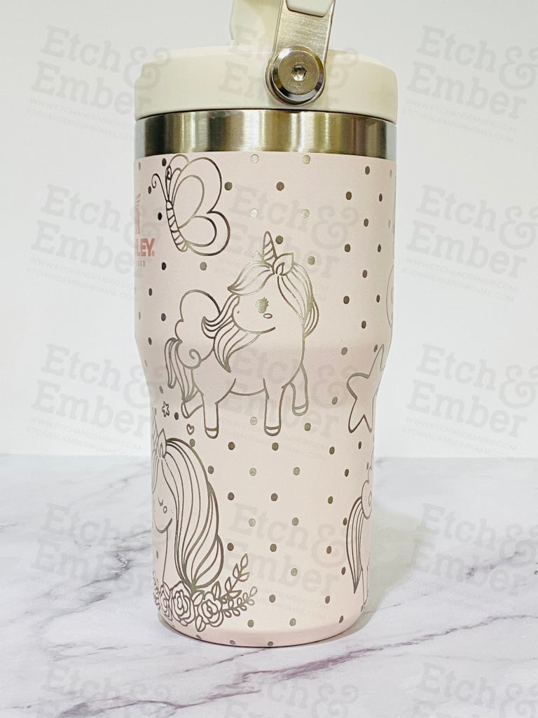 Unicorn Wonderland Engraved Stanley 20 Oz Iceflow Flip Straw Tumbler Tumblers