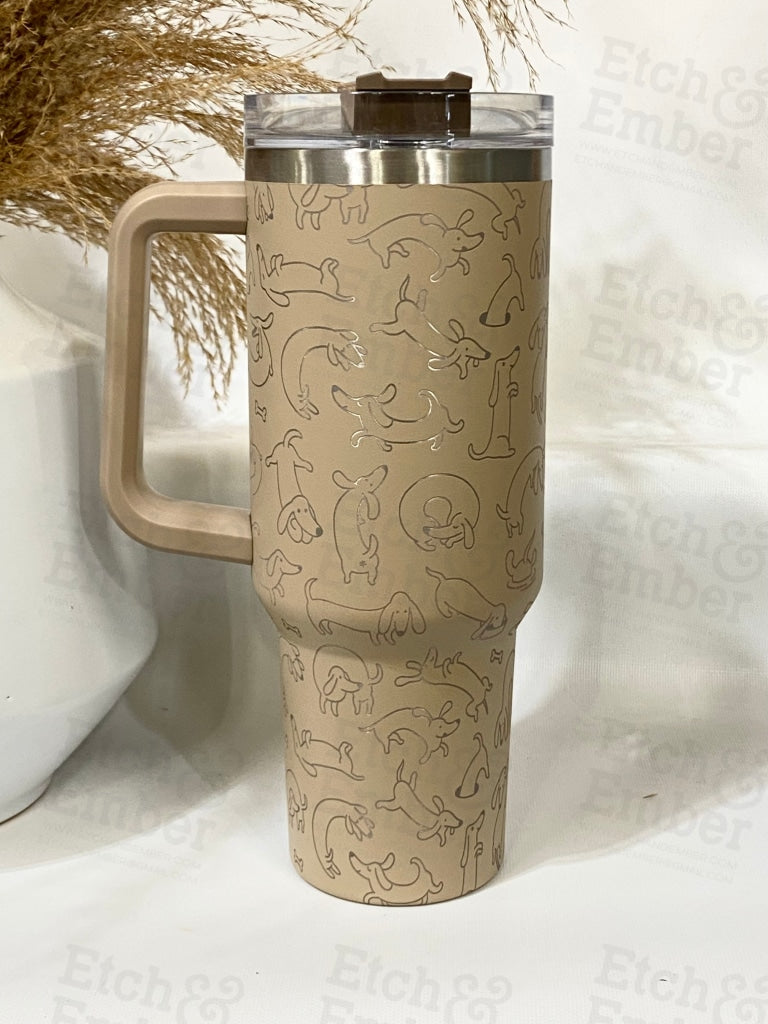 Wiener Dog Custom Stanley Adventure Quencher 40 Oz Tumbler Tumblers