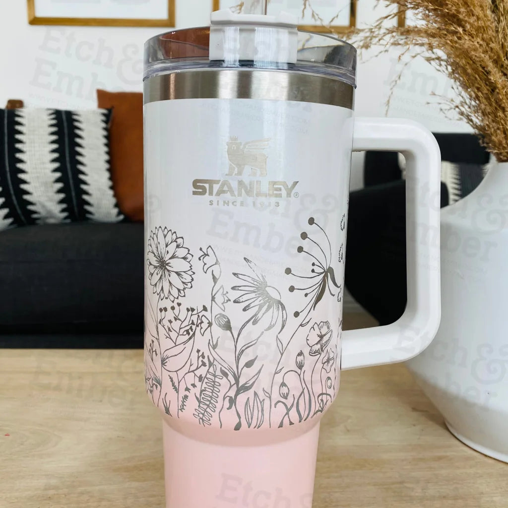 Wildflowers Custom Stanley Adventure Quencher 40 Oz Tumbler Tumblers
