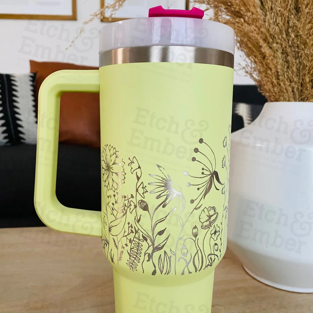 Wildflowers Custom Stanley Adventure Quencher 40 Oz Tumbler Tumblers