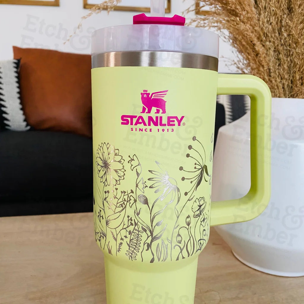 Wildflowers Custom Stanley Adventure Quencher 40 Oz Tumbler Tumblers