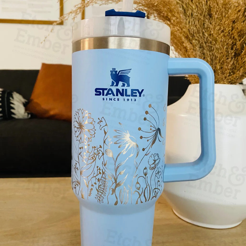 Wildflowers Custom Stanley Adventure Quencher 40 Oz Tumbler Tumblers