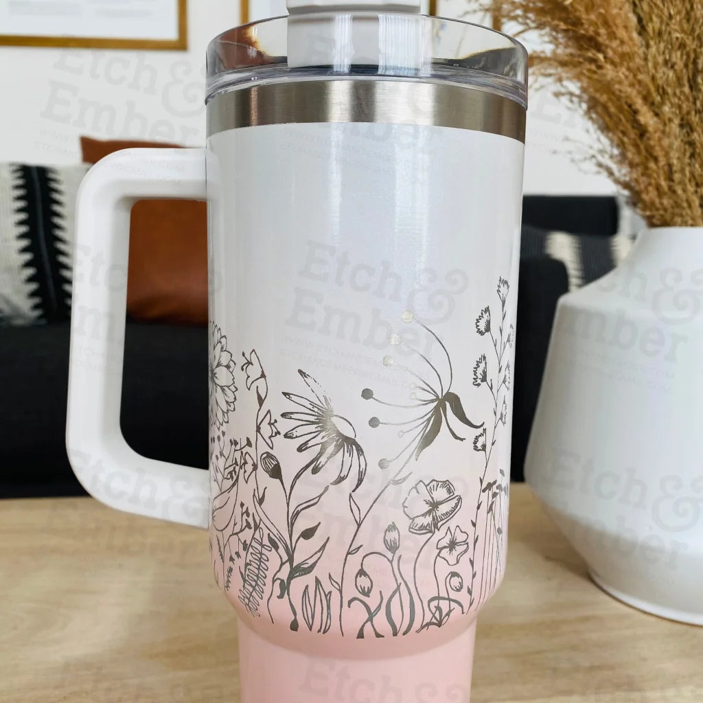 Wildflowers Custom Stanley Adventure Quencher 40 Oz Tumbler Tumblers