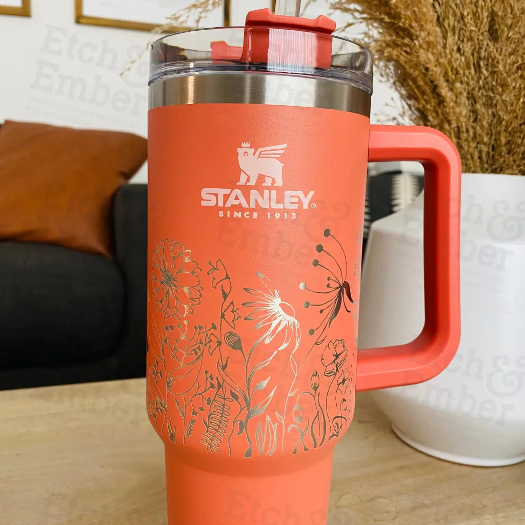 Wildflowers Custom Stanley Adventure Quencher 40 Oz Tumbler Tumblers