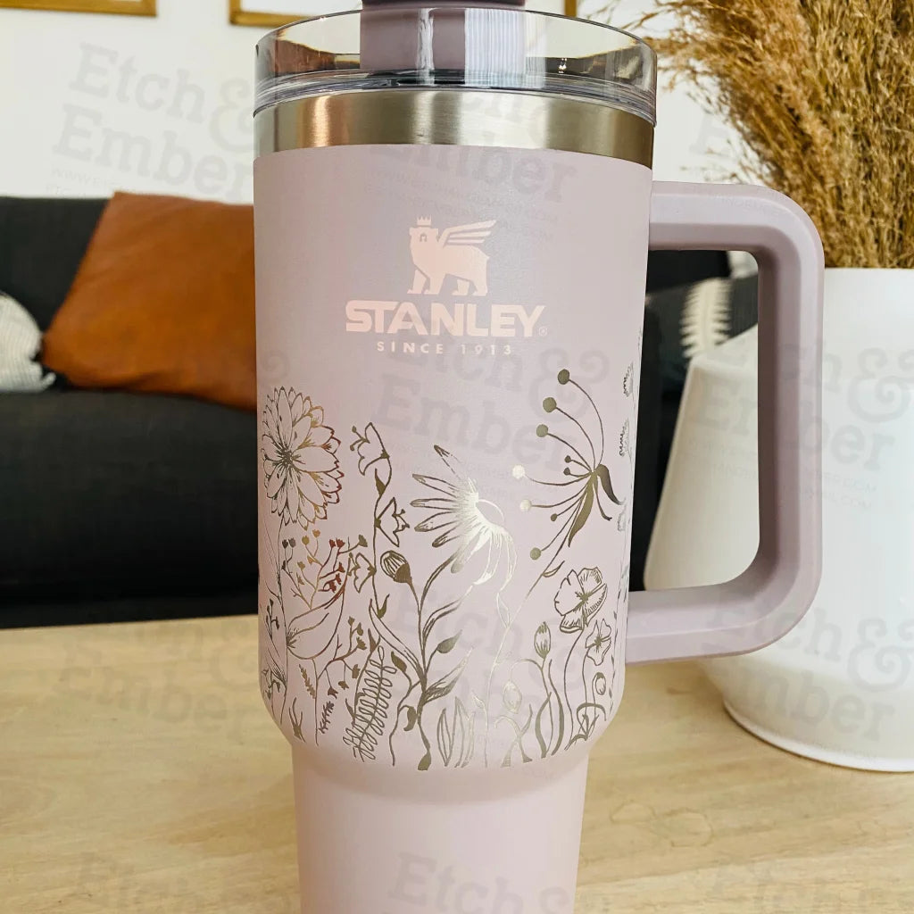 Wildflowers Custom Stanley Adventure Quencher 40 Oz Tumbler Tumblers