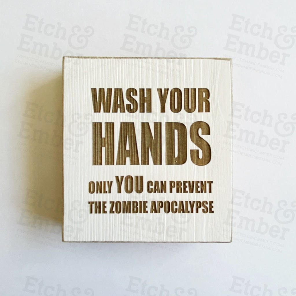 Zombie Apocalypse Bathroom Farmhouse Sign- Free Shipping Signs
