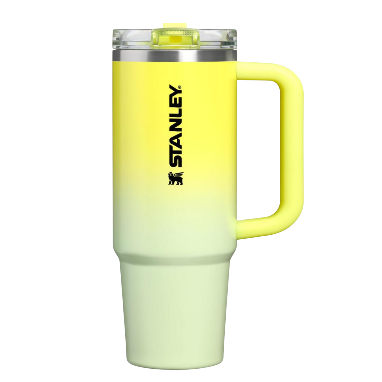 Stanley Atomic Gradient styled with matching silicone boot, tumbler bow, charm, bracelet and straw topper in a vibrant ombré Stanley cup aesthetic by Etch & Ember