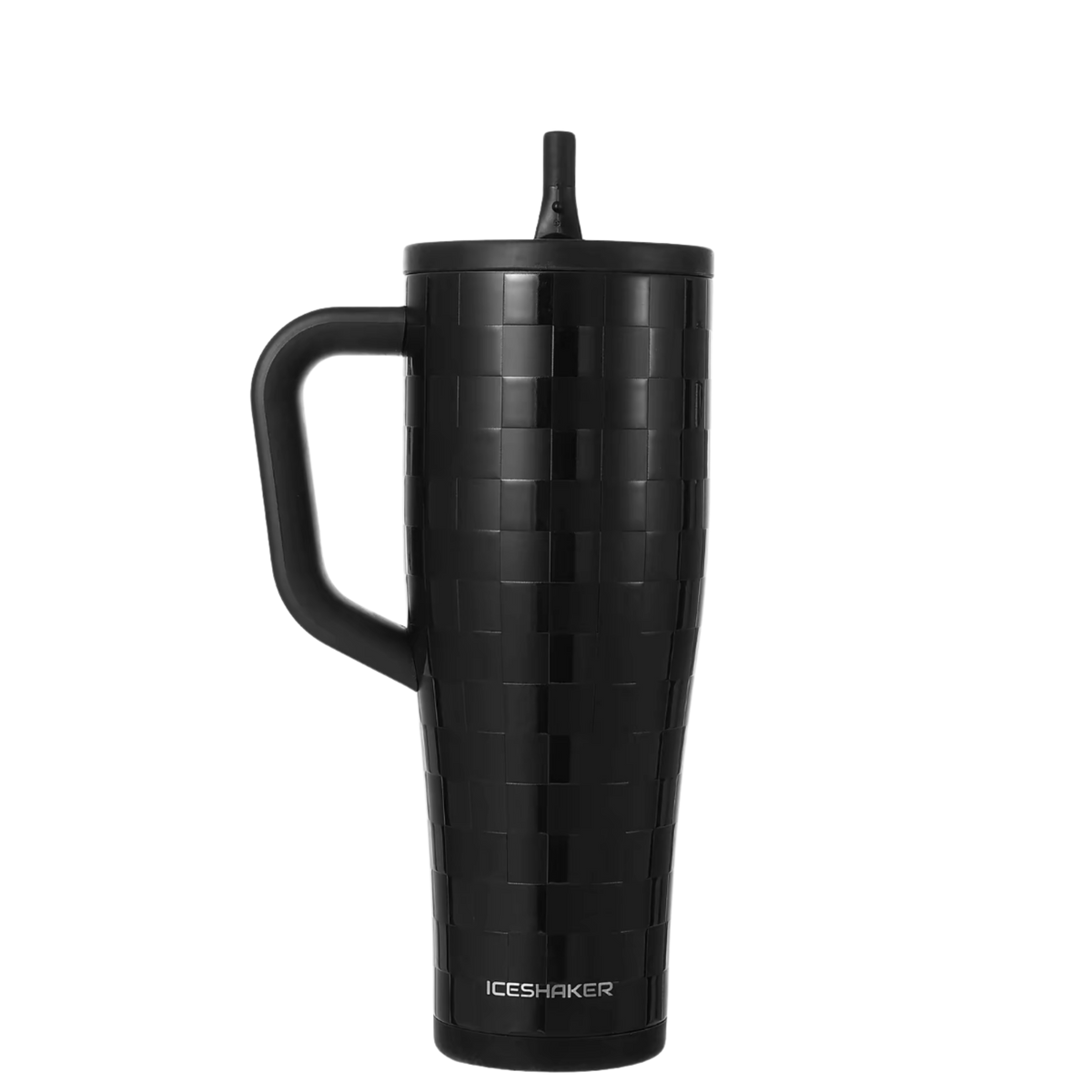 Ice Shaker Phantom Checkers black checkerboard Halloween tumbler styled with matching silicone boot, charm, bow and spooky accessories