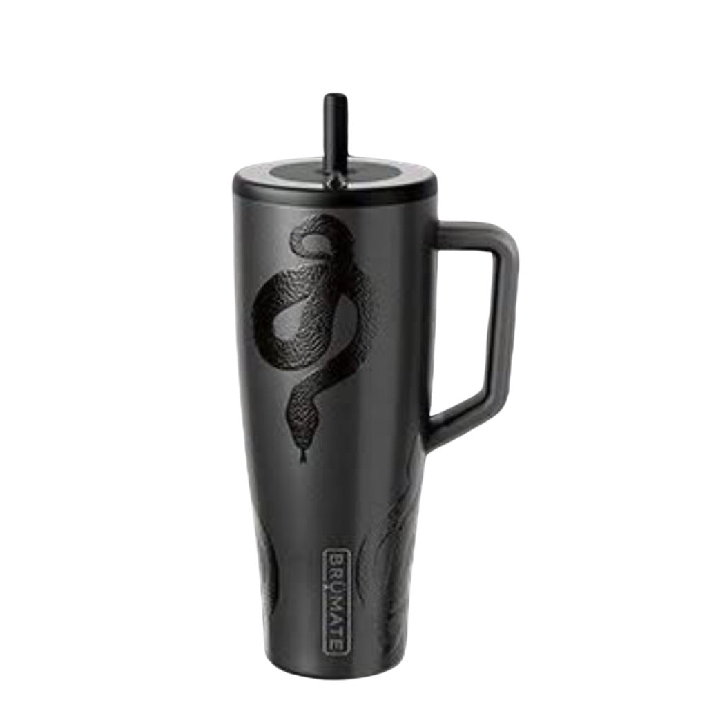 BrüMate Viper black snake tumbler with matching black tumbler accessories