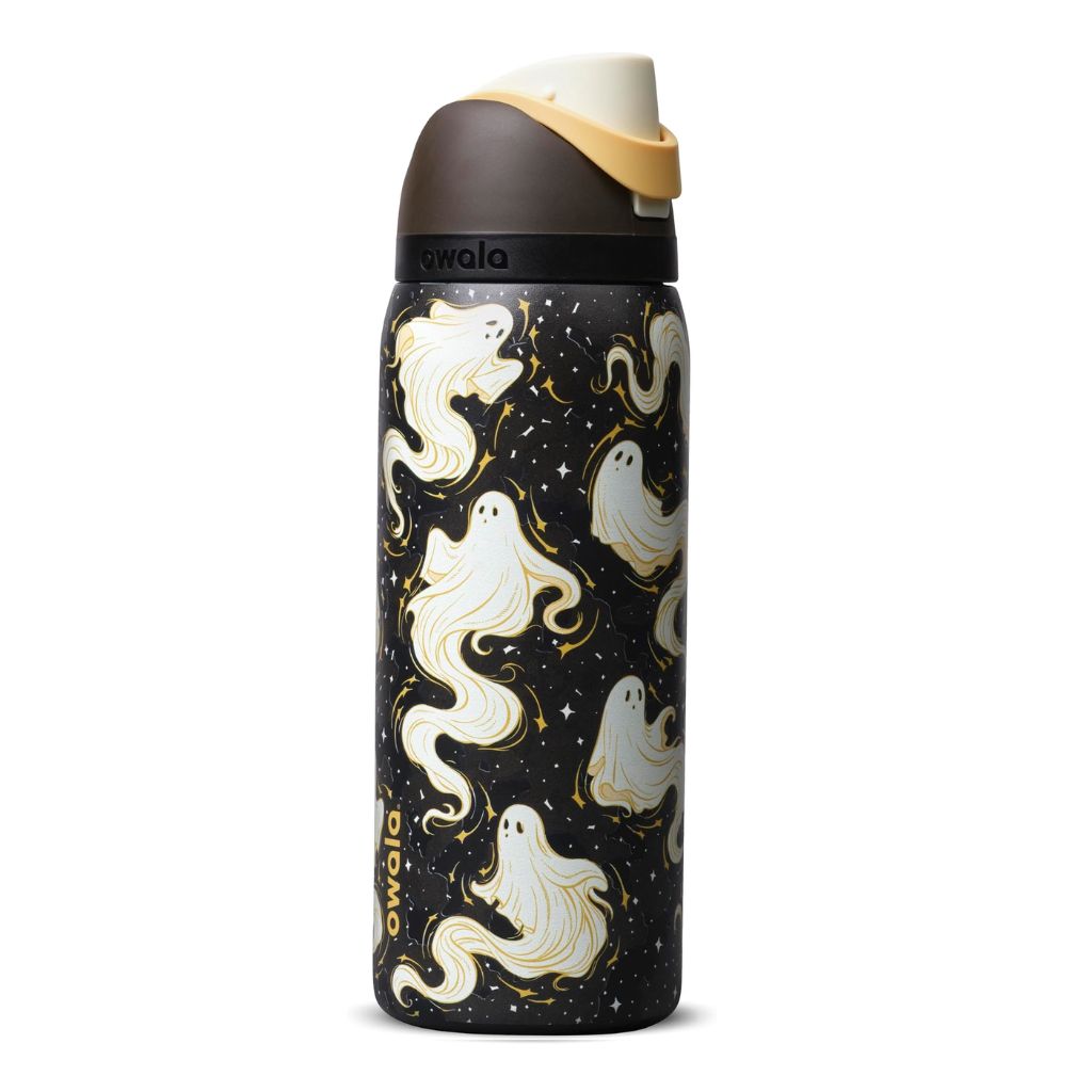 Owala Round We Ghost 32oz FreeSip with matching ghost Halloween bottle accessories