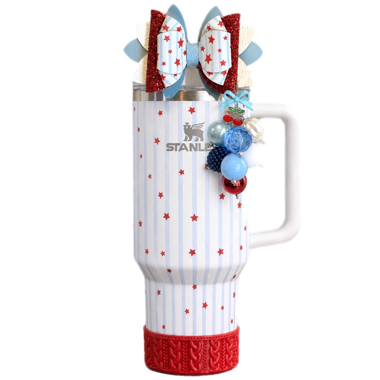 Stanley Starry Stripes Stanley Cup with matching patriotic tumbler accessories