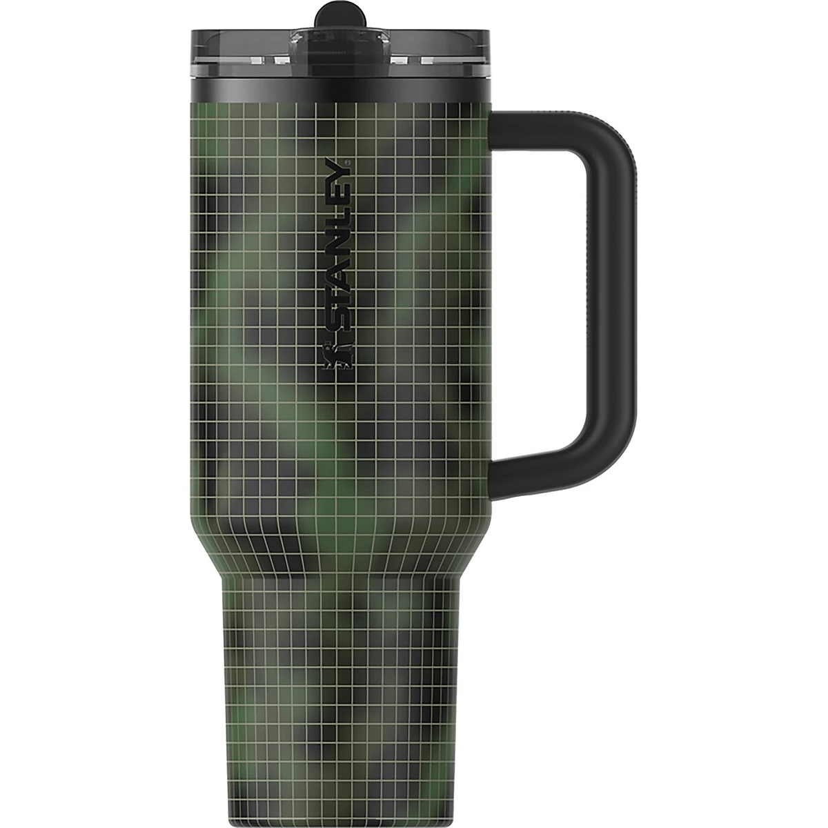 Stanley Dried Pine Blur tumbler accessories in dark pine green, charcoal and black coordinating tones