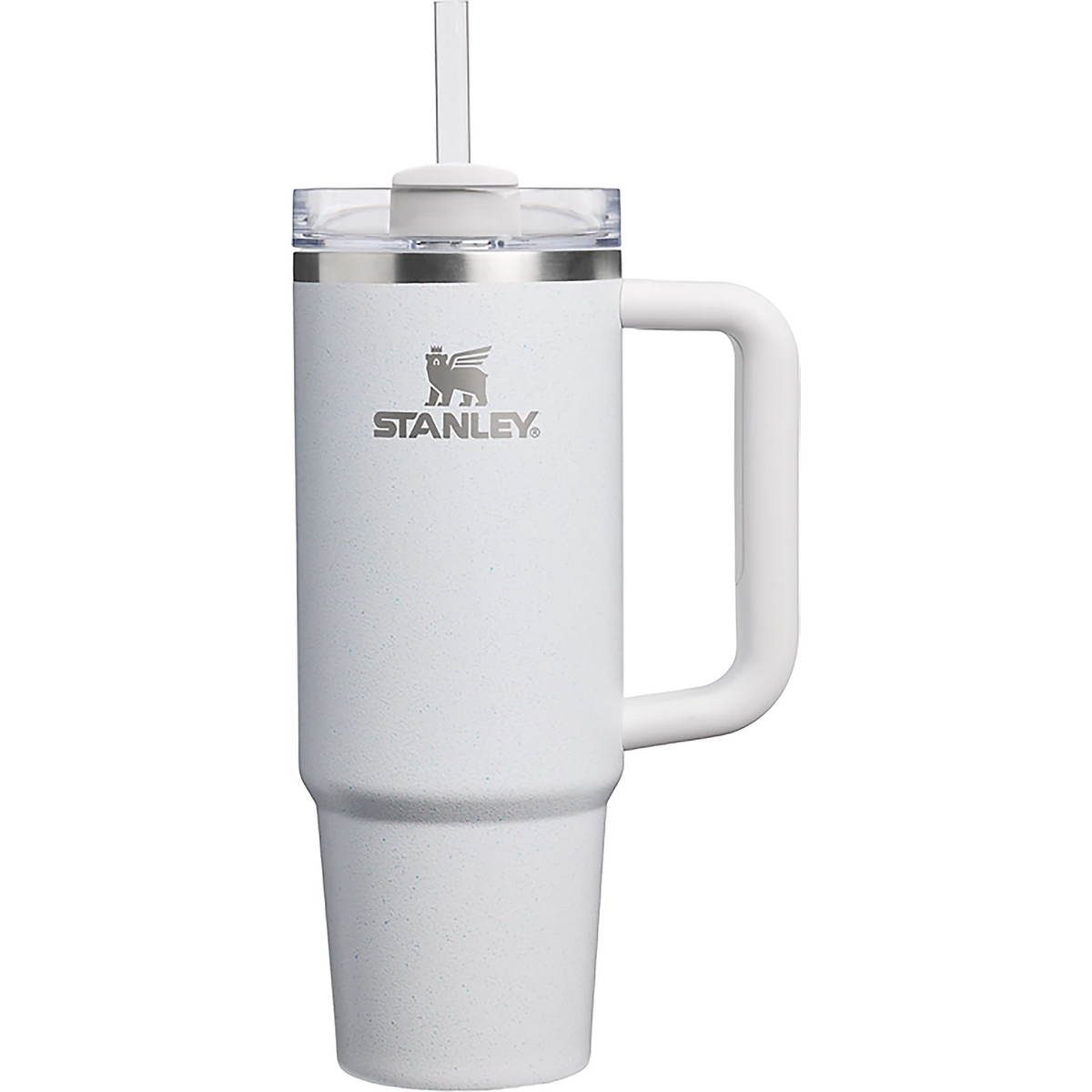 Stanley Frost Sprinkle white tumbler with subtle colorful speckles styled for coordinating tumbler accessories