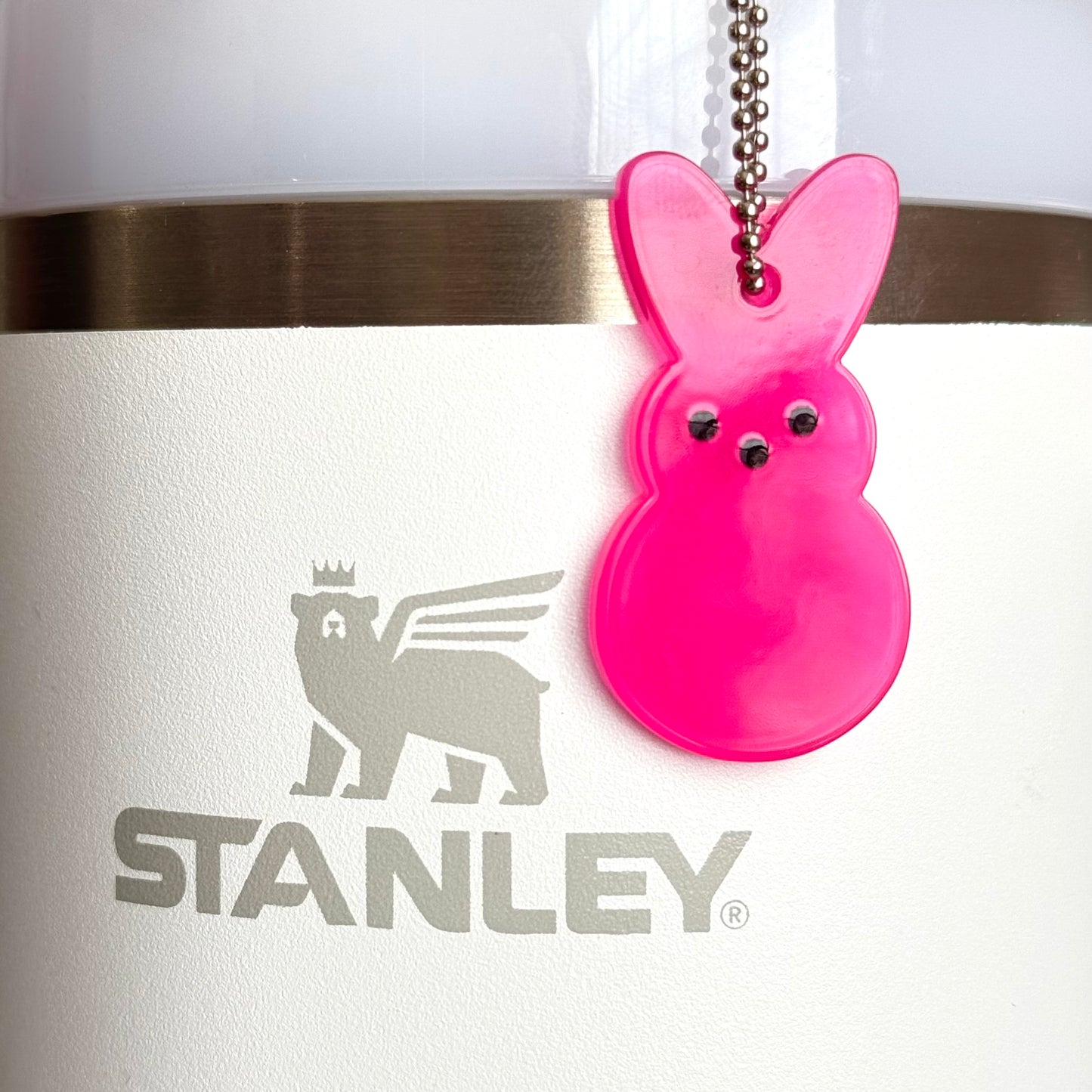 Hot Pink Peep Bunny Charm - Tumbler Handle Charm