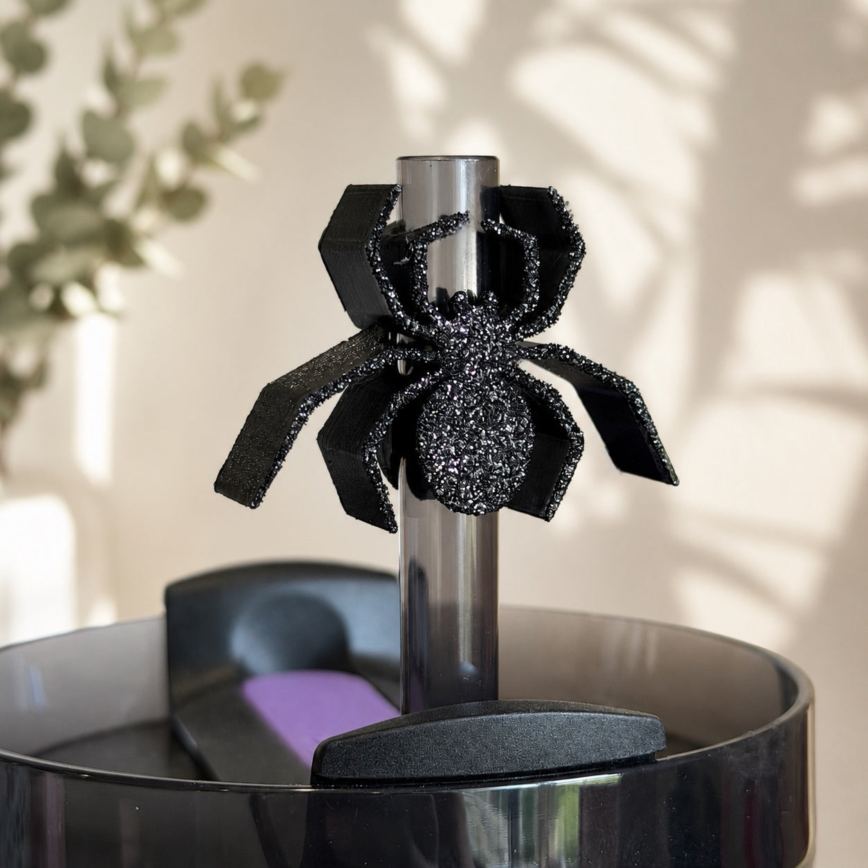 Glitter Spider Straw Charm