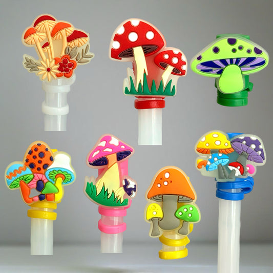 Mushrooms Straw Toppers