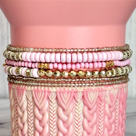 Light Pink Tumbler Bracelet Stack -fits 30-40oz