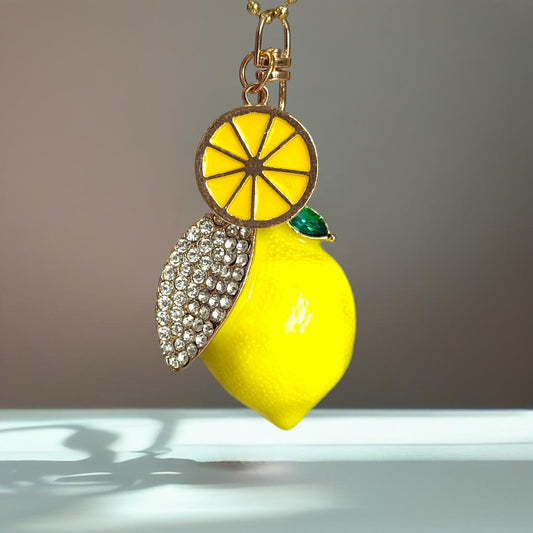 Large Deluxe Metal Lemon Charm - Tumbler Handle Charm